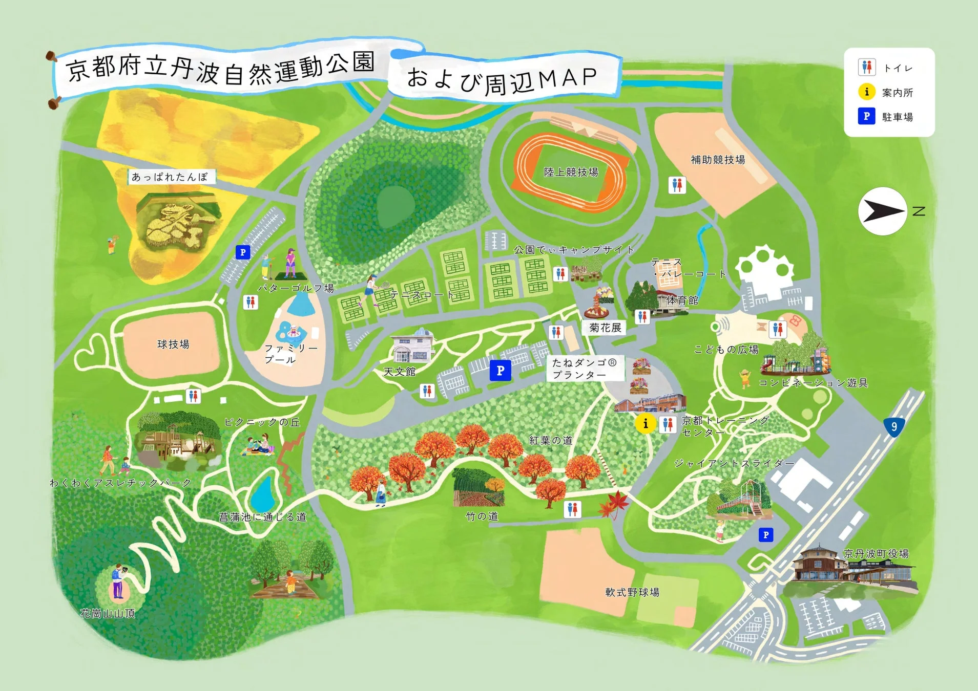 京都府立丹波自然運動公園および周辺地図