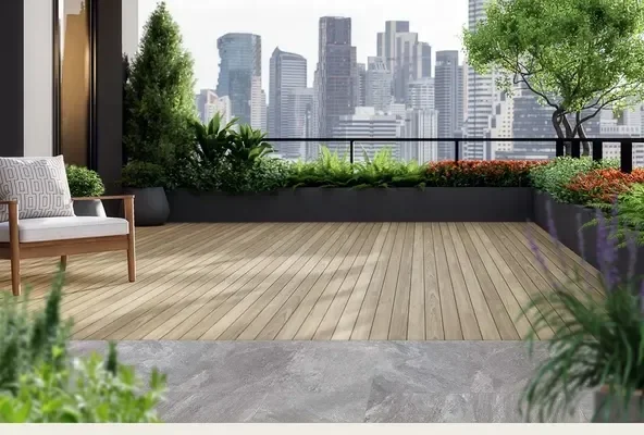 バルコニーや屋上が“気軽にオアシス”に！トーシンとサンゲツが提案する連結式プランター×乾式浮床の新空間