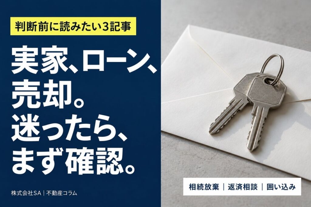 相続した実家、住宅ローン、売却の不安に。SAが「判断前に読みたい不動産コラム3選」を紹介