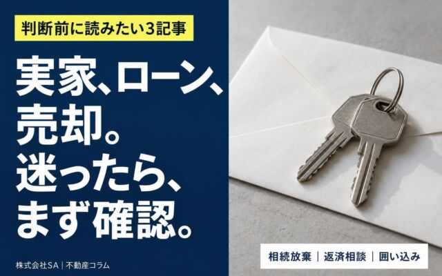 相続した実家、住宅ローン、売却の不安に。SAが「判断前に読みたい不動産コラム3選」を紹介