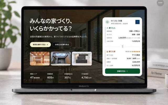 「みんなの家づくり」注文住宅の実例データ600件突破。607件から全国9エリアの建物費用・坪単価を分析