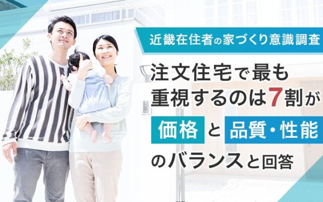 近畿で注文住宅を建てた・検討中の人の7割が重視するのは「価格と品質・性能のバランス」　坪単価は48.0％が「わからない」